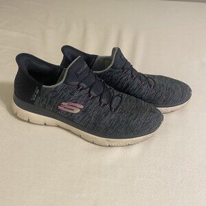 Skechers Hands Free Slip-Ins Summits Dazzling Haze Blue & Purp Sneakers Size 9.5